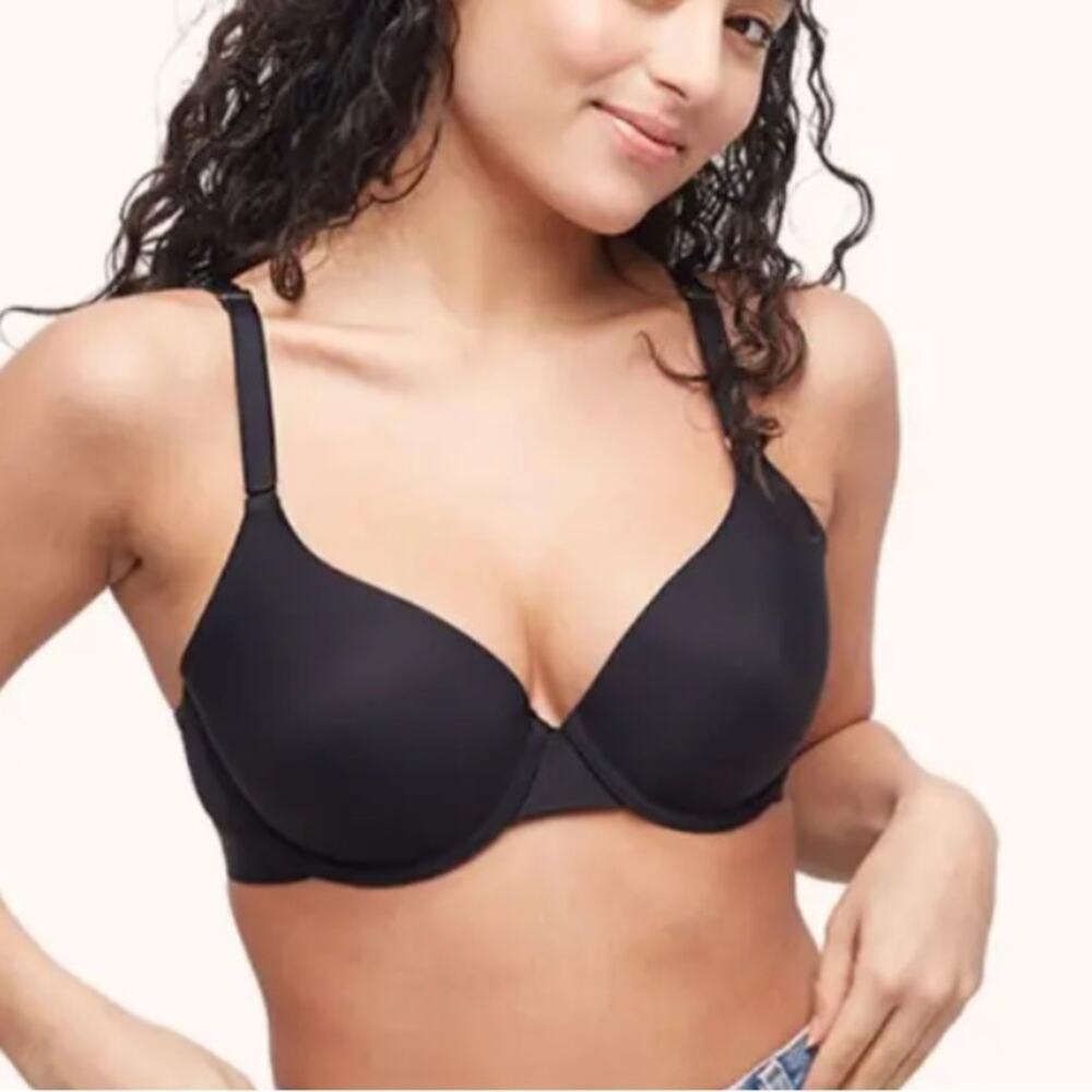 Lively Black Padded Mesh Side Panel T-shirt Bra Size 36DDD
